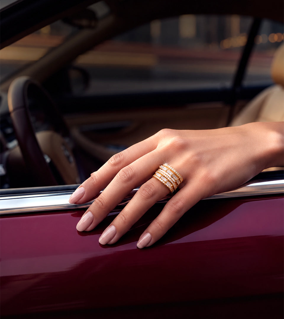 Golden Layered Accent Ring