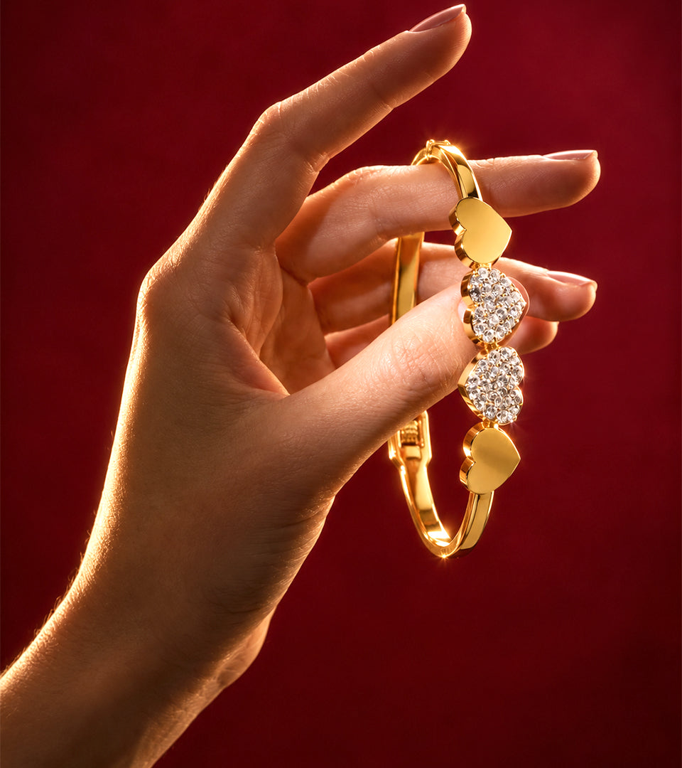 Golden Heart Accent Bangle