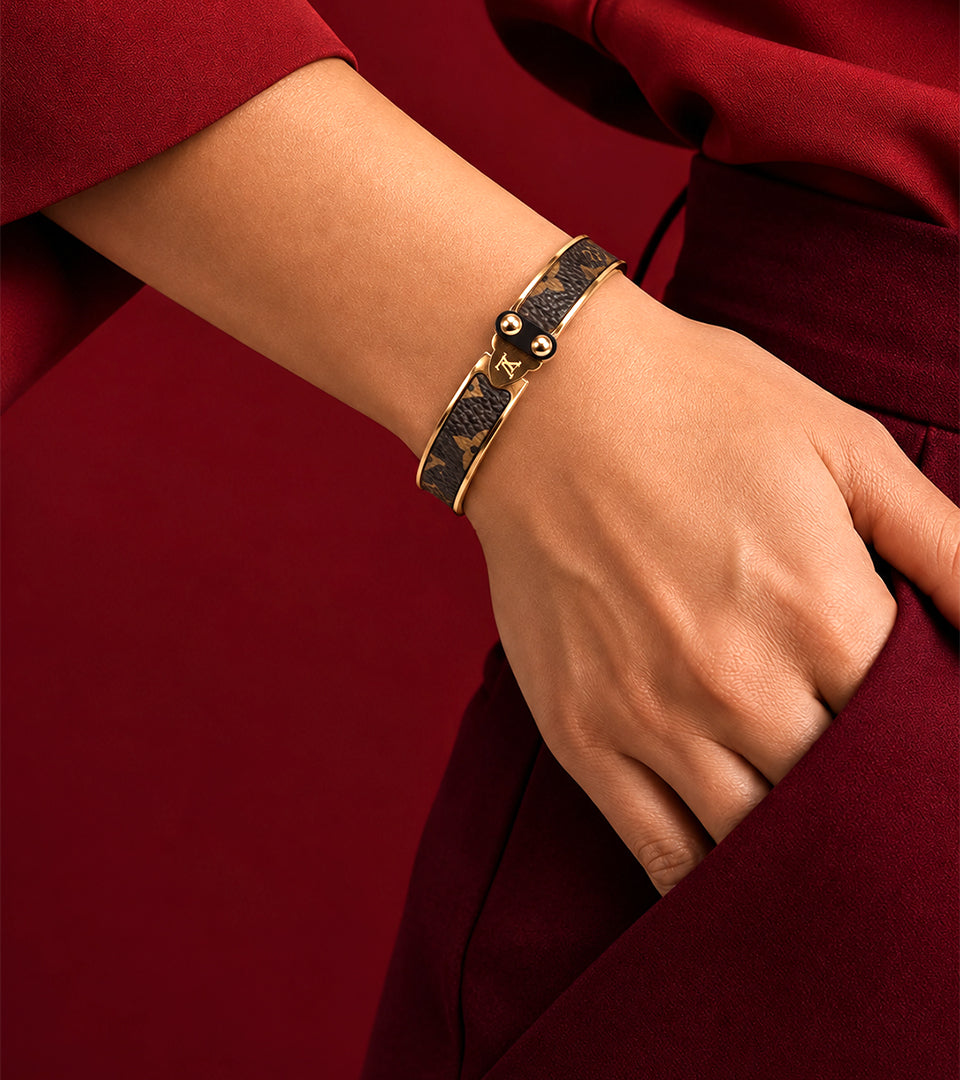 Rose Gold-Tone Channel Cuff Bangle