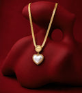 Golden Heart Pendant | Brass & 18K Gold Plated | Chain Necklace