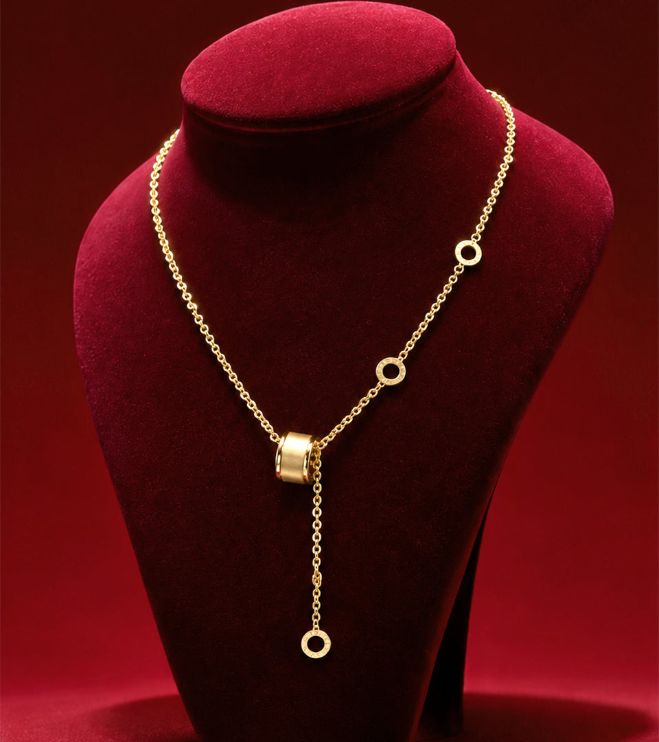 Elegant Gold-Plated | Brass & 18K Gold Plated | Circle Link Necklace