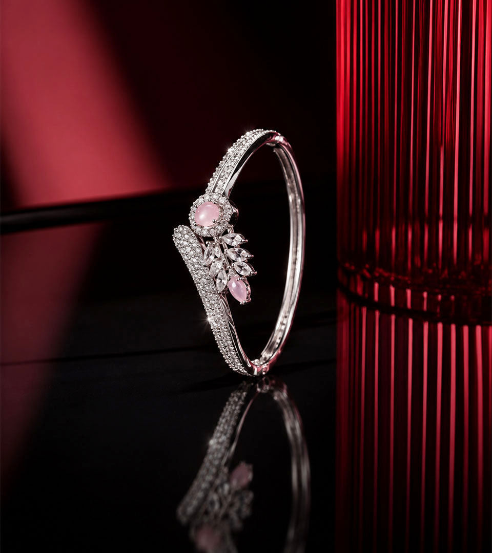 Rainbow Crystal Leaf Bangle