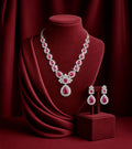 Garnet Teardrop Necklace Set