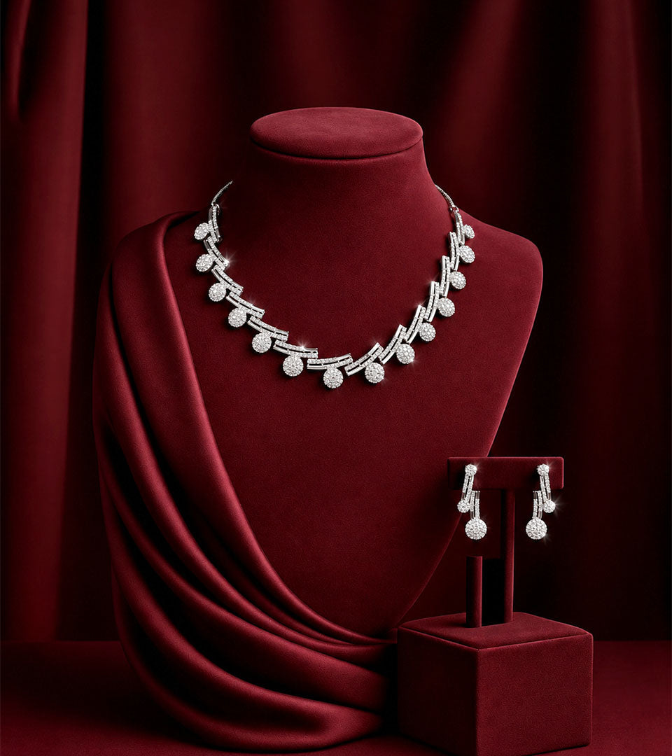 Pearl Cluster Necklace Set