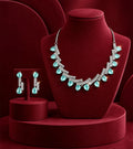 Aqua Triangle Necklace Set