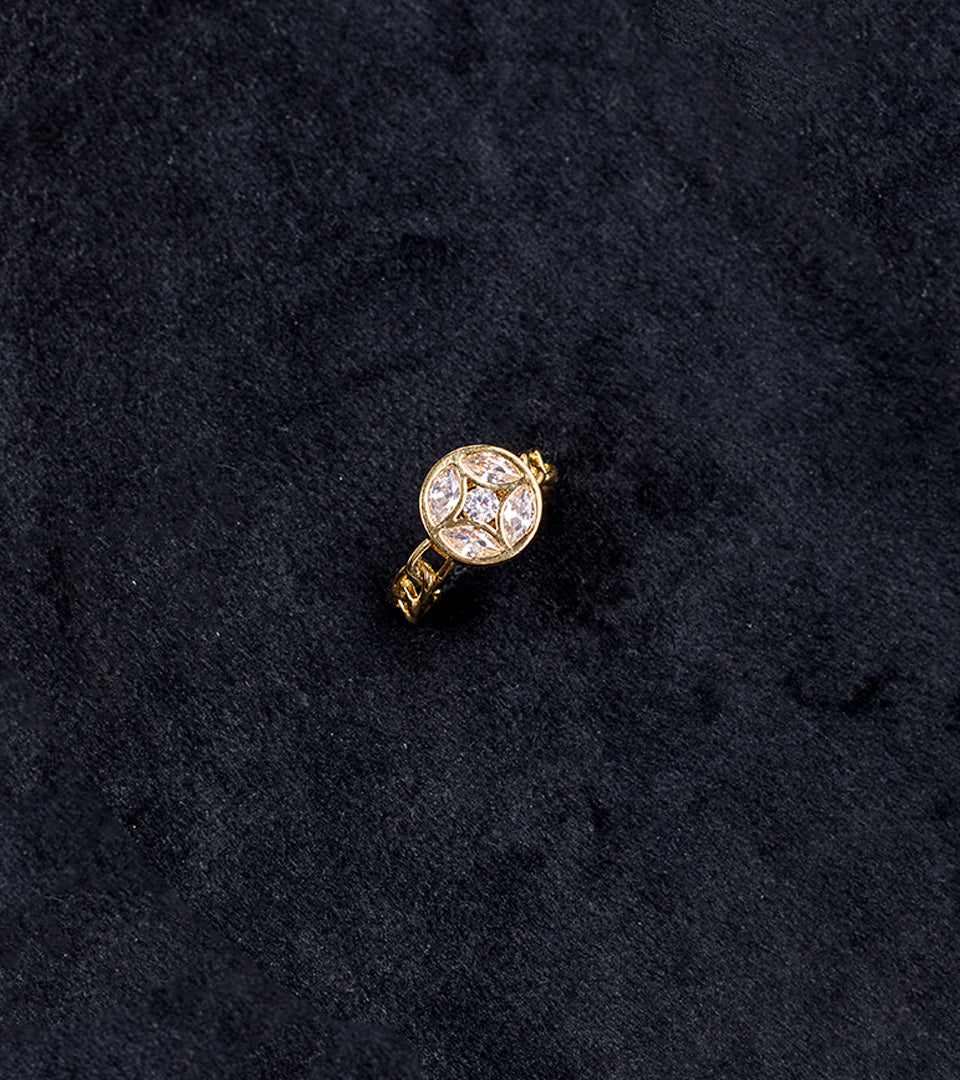 Elegant Gold-Plated | Brass & 18K Gold Plated | Statement Ring