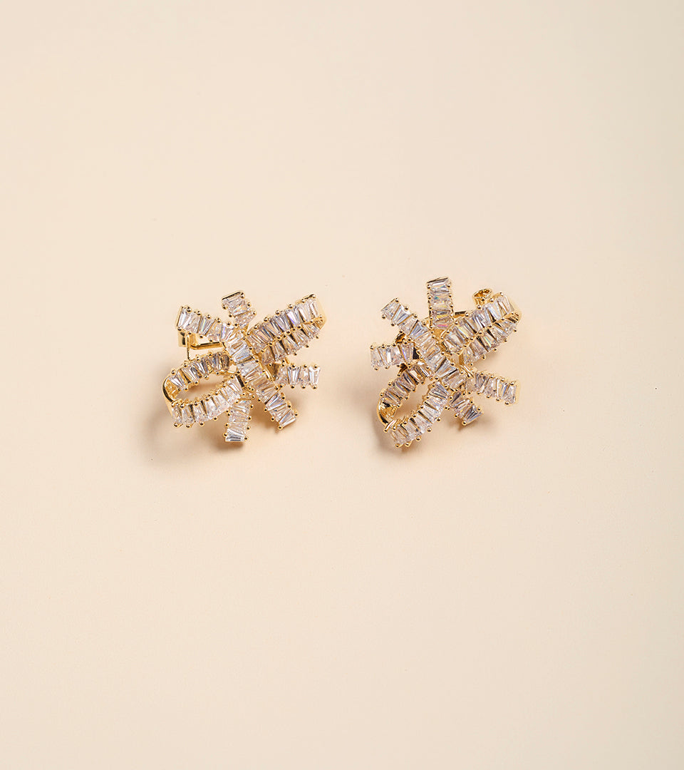 Silver Double Chain Loop Earrings - silver-tone double curb chain drop earrings
