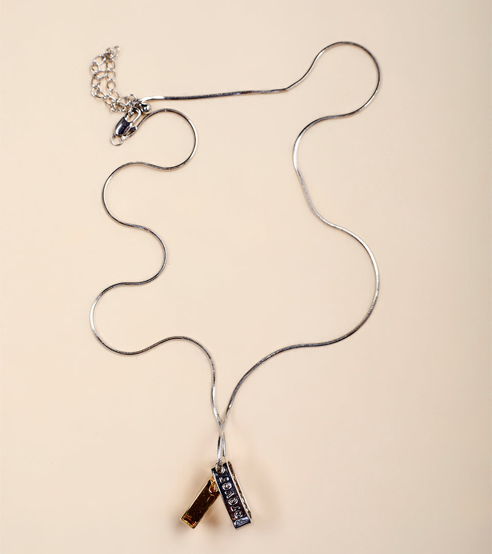 Silver Herringbone Onyx Rectangle Pendant Necklace - silver herringbone chain with black onyx CZ pendant