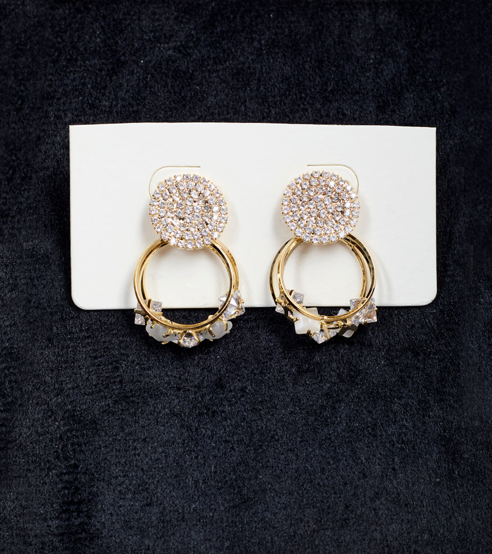 Gold-Plated Crystal | Brass & 18K Gold Plated | Hoop Earrings