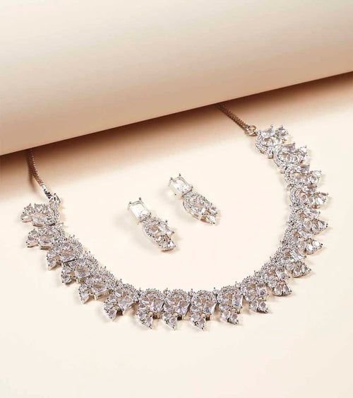 Clear Cascade Necklace Set