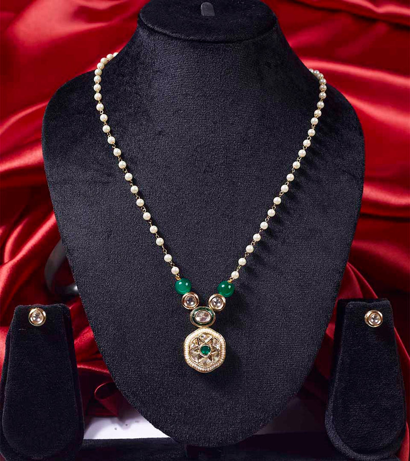 Green Coin Pendant Jewellery Set