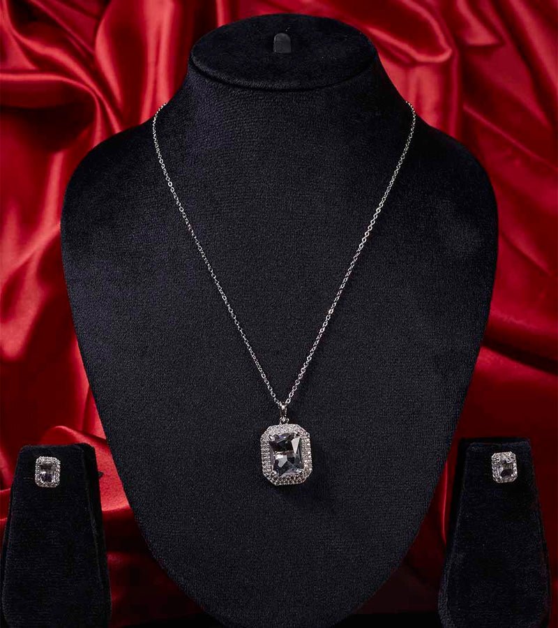 Crystal Square Pendant Set