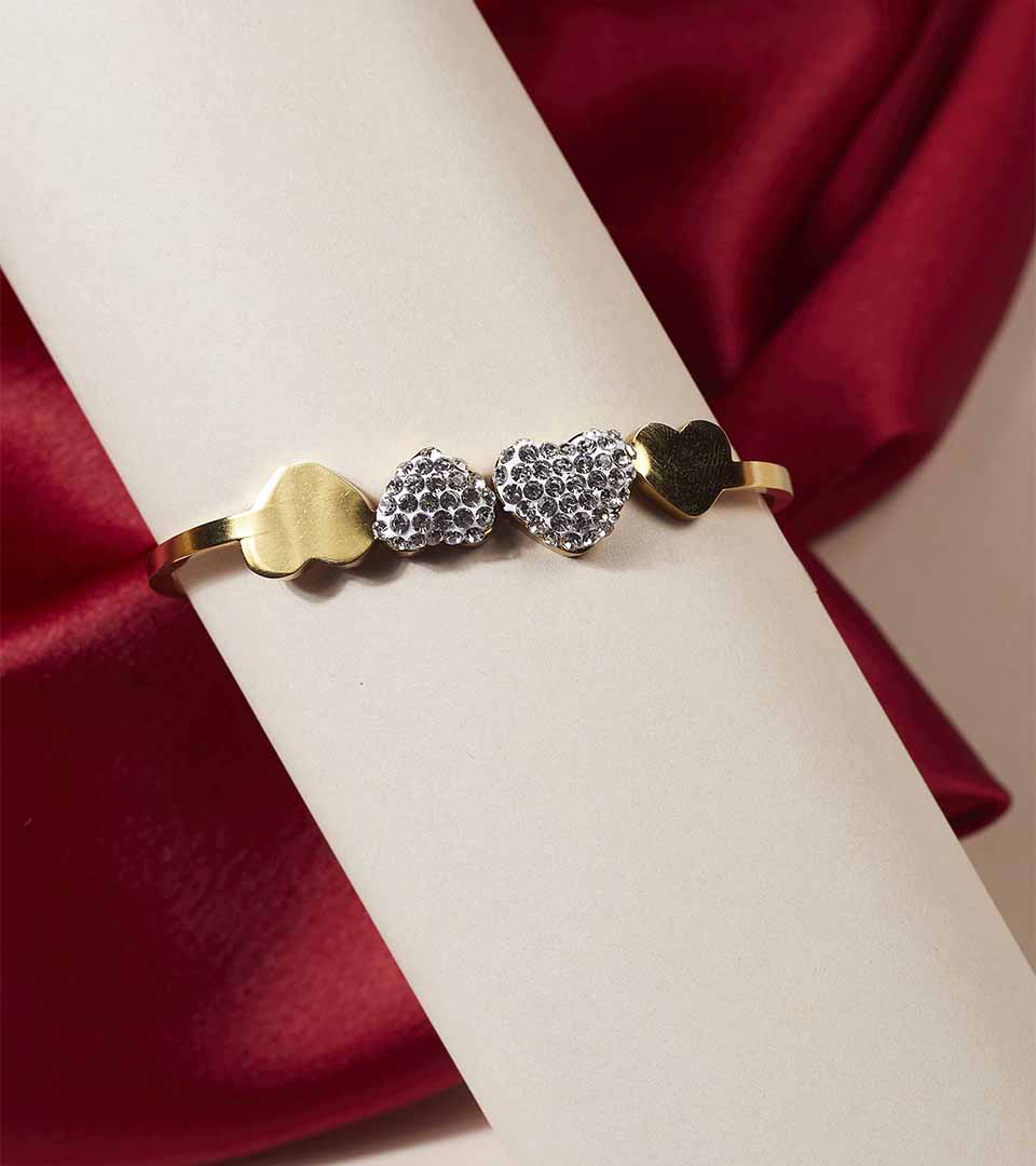 Golden Heart Accent Bangle