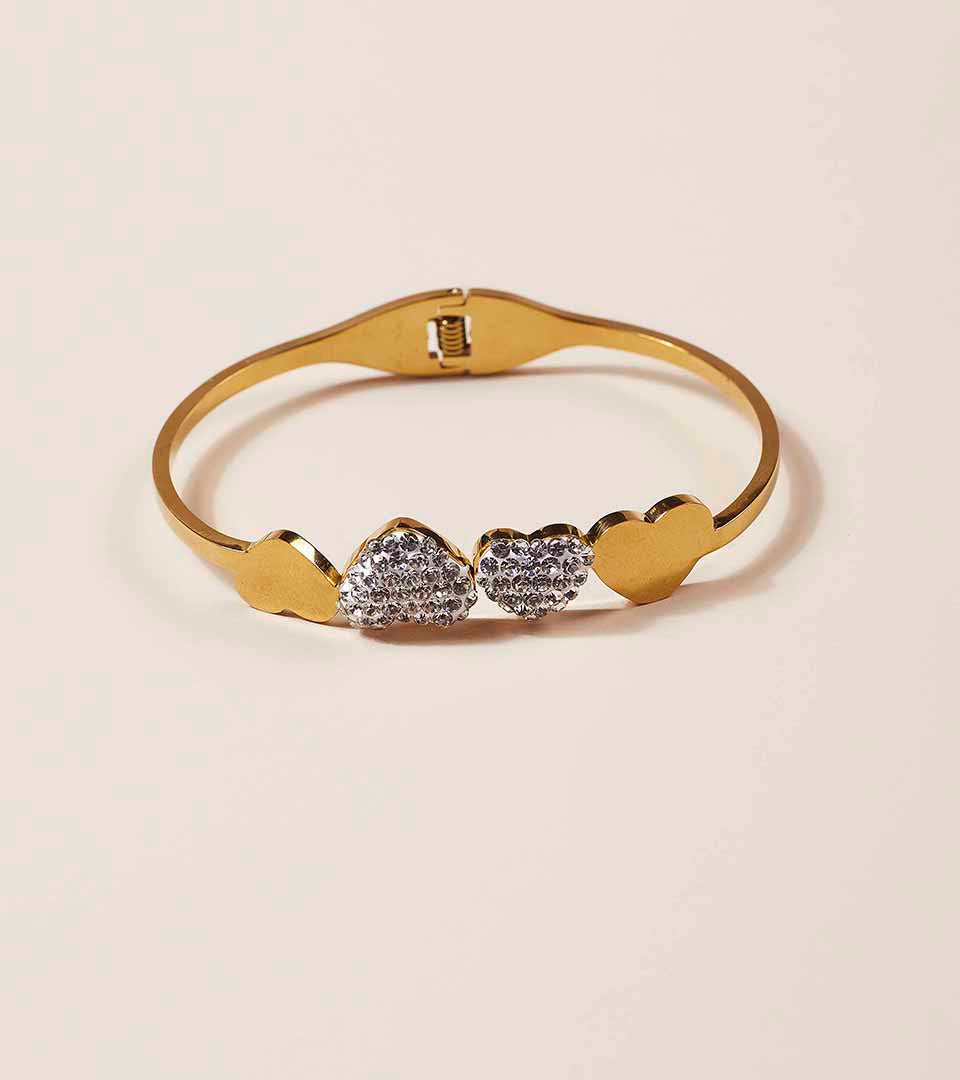 Golden Heart Accent Bangle