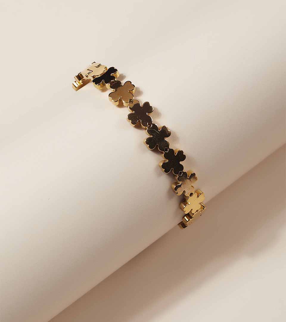 Golden Floral Link Bangle