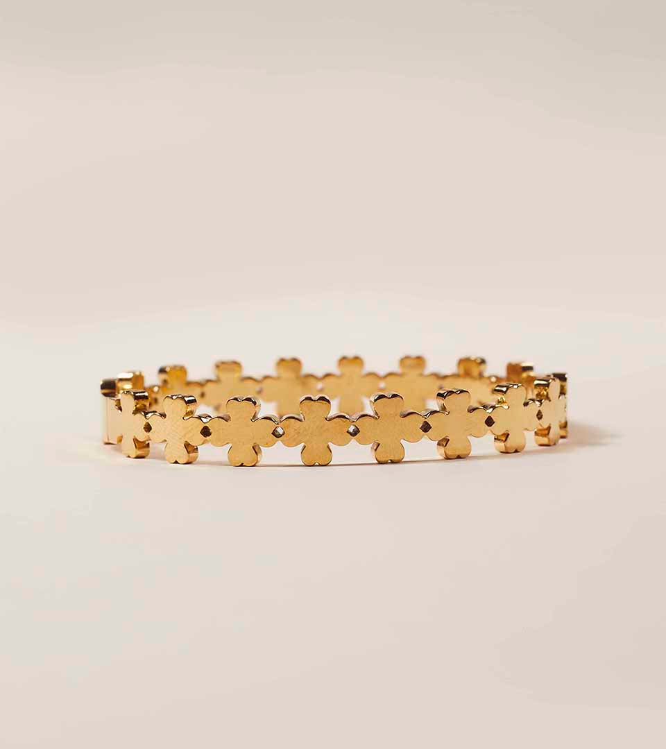 Golden Floral Link Bangle