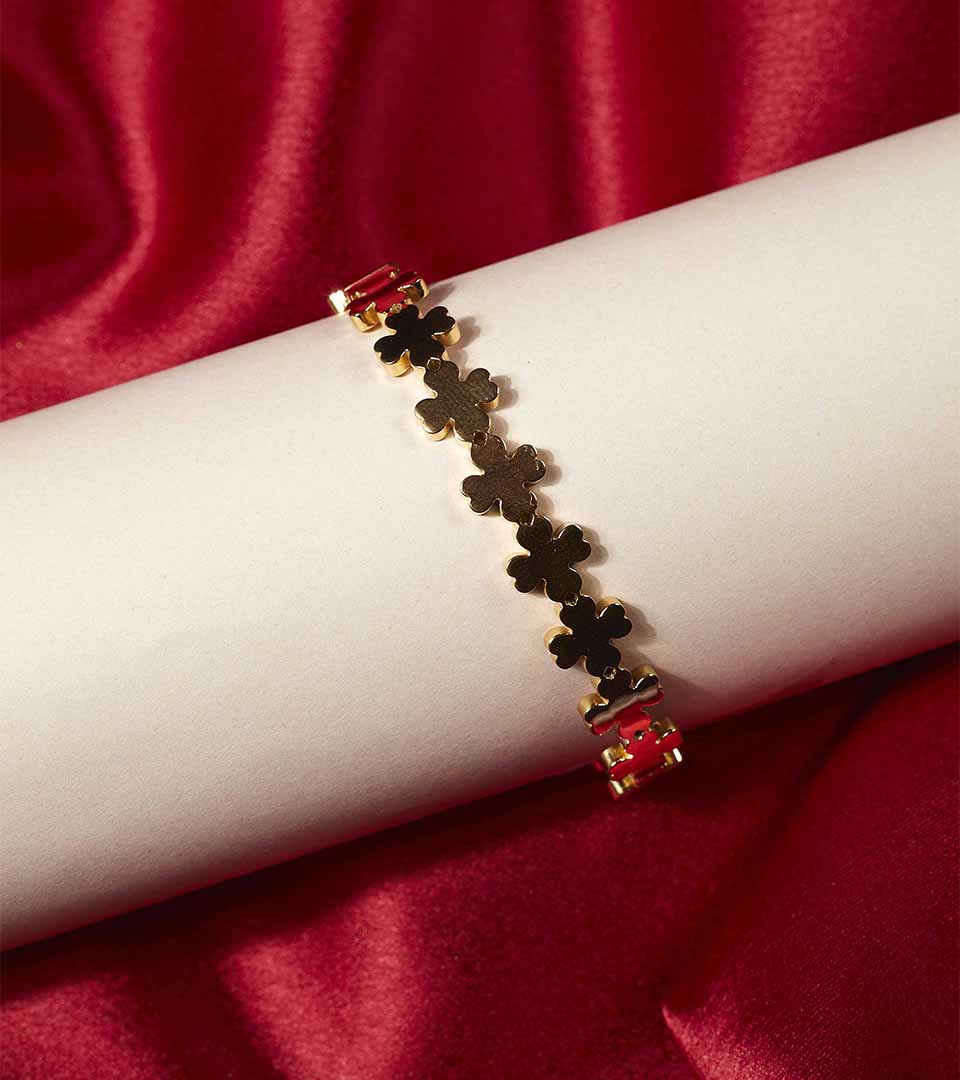 Golden Floral Link Bangle