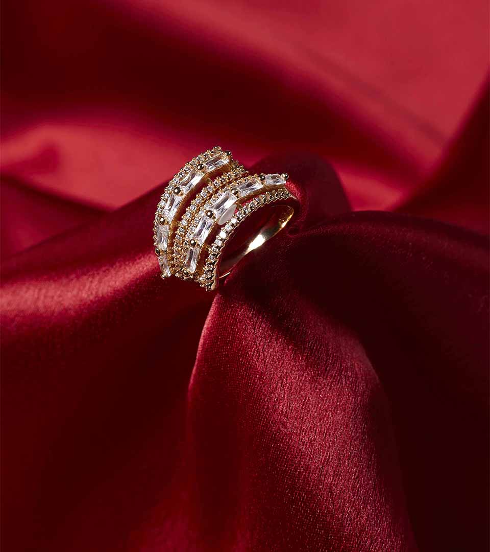 Golden Layered Accent Ring