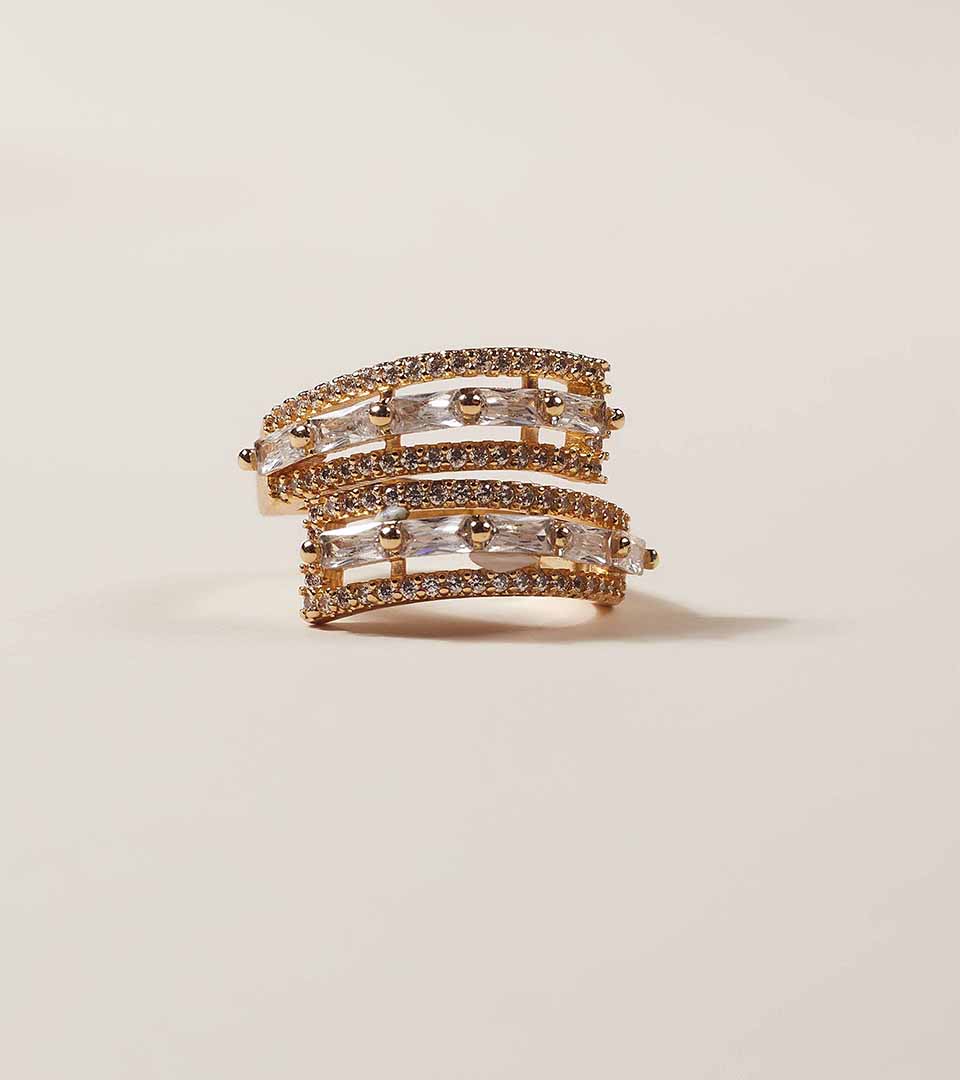 Golden Layered Accent Ring