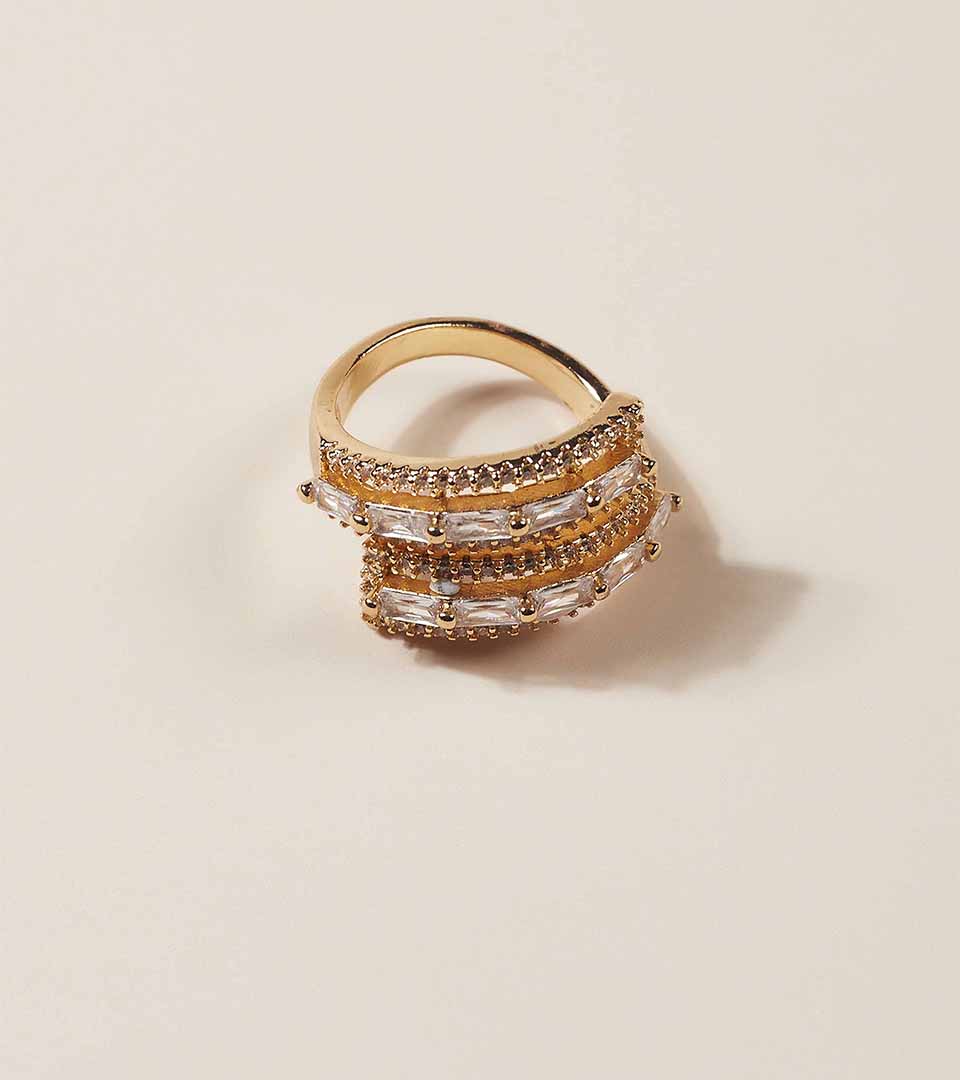 Golden Layered Accent Ring
