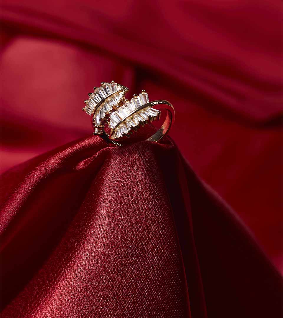 Golden Geometric Cuff Ring