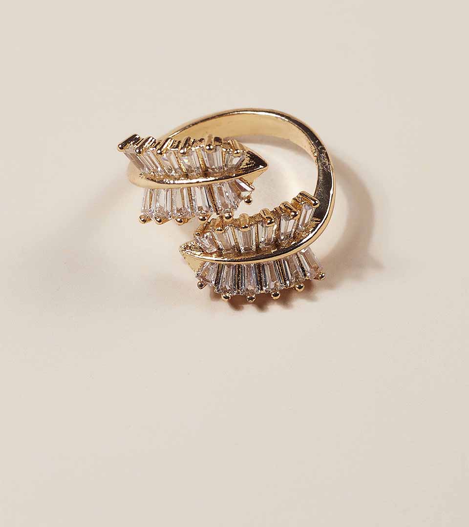 Golden Geometric Cuff Ring