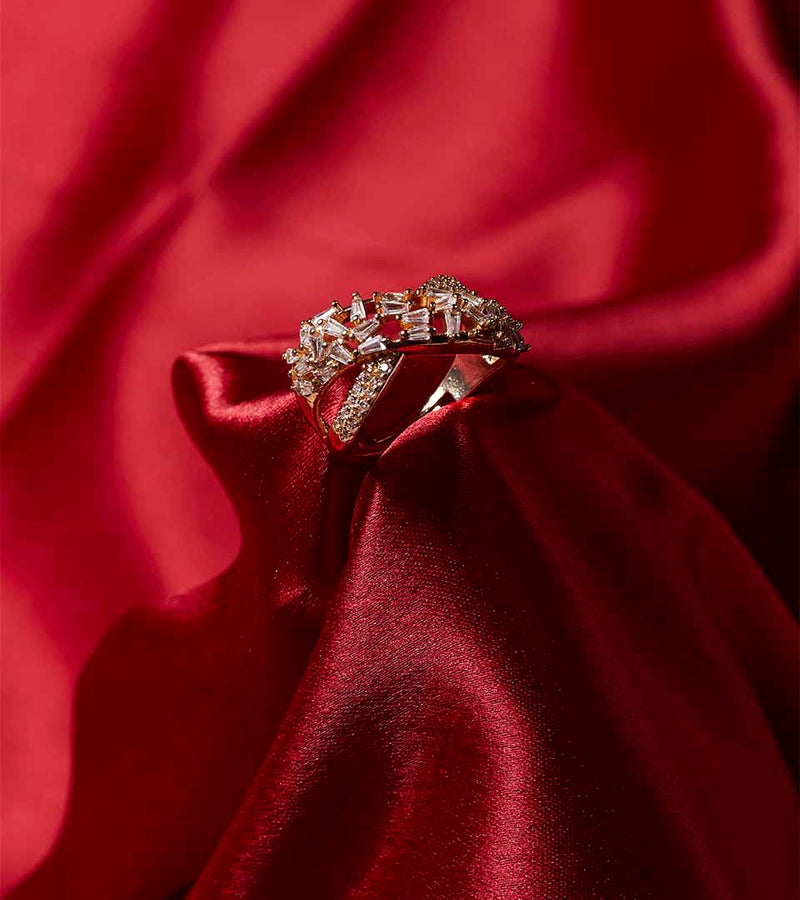 Golden Sculptural Swirl Ring