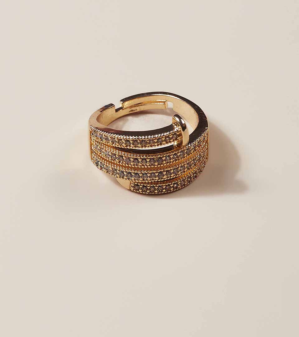 Golden Open Spiral Ring