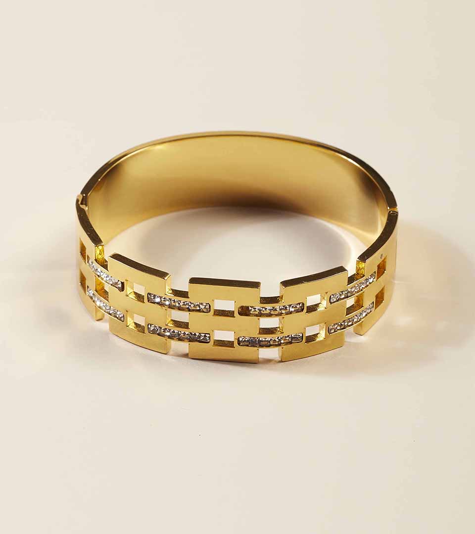 Golden Wide Cuff Bangle