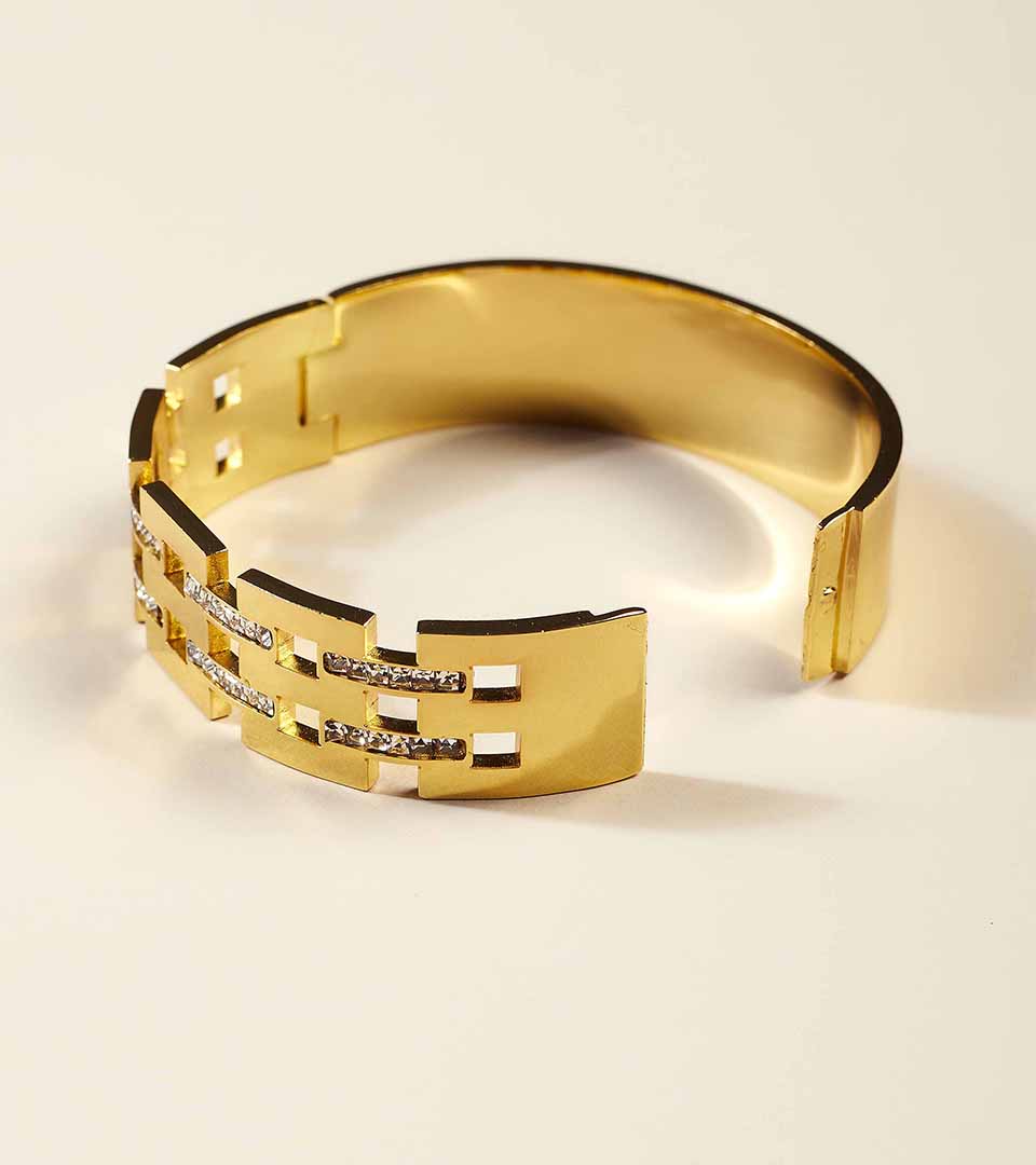 Golden Wide Cuff Bangle