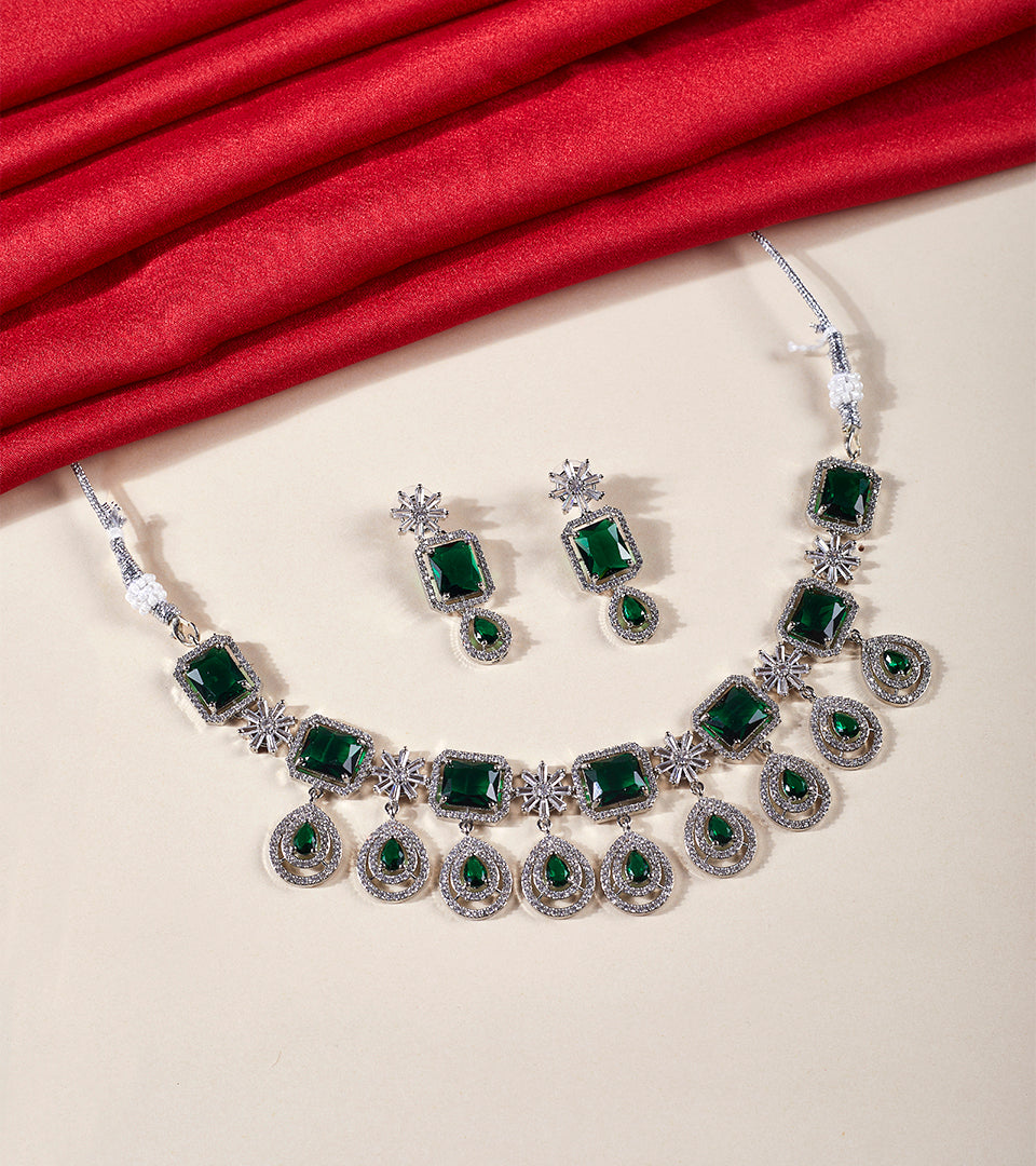 Amethyst Floral Statement Necklace Set