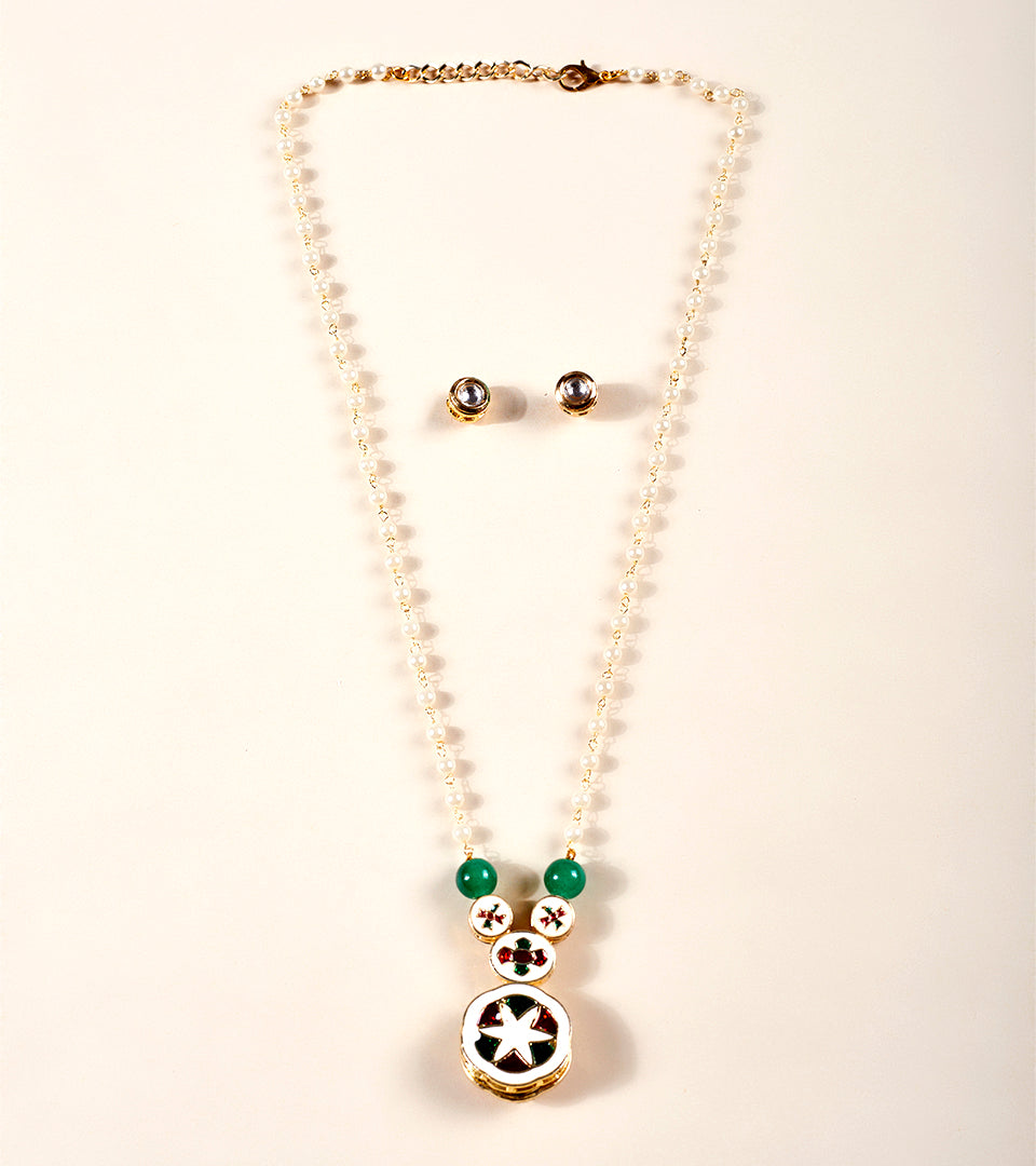 Green Coin Pendant Jewellery Set