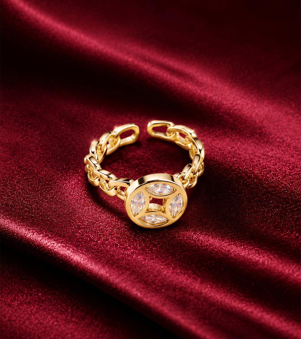 Elegant Gold-Plated | Brass & 18K Gold Plated | Statement Ring